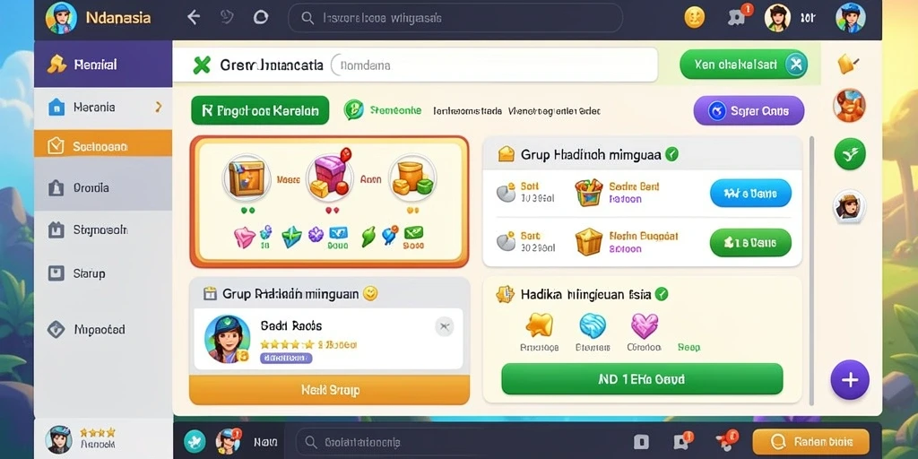 Tampilan awal permainan dengan banyak tema menarik.